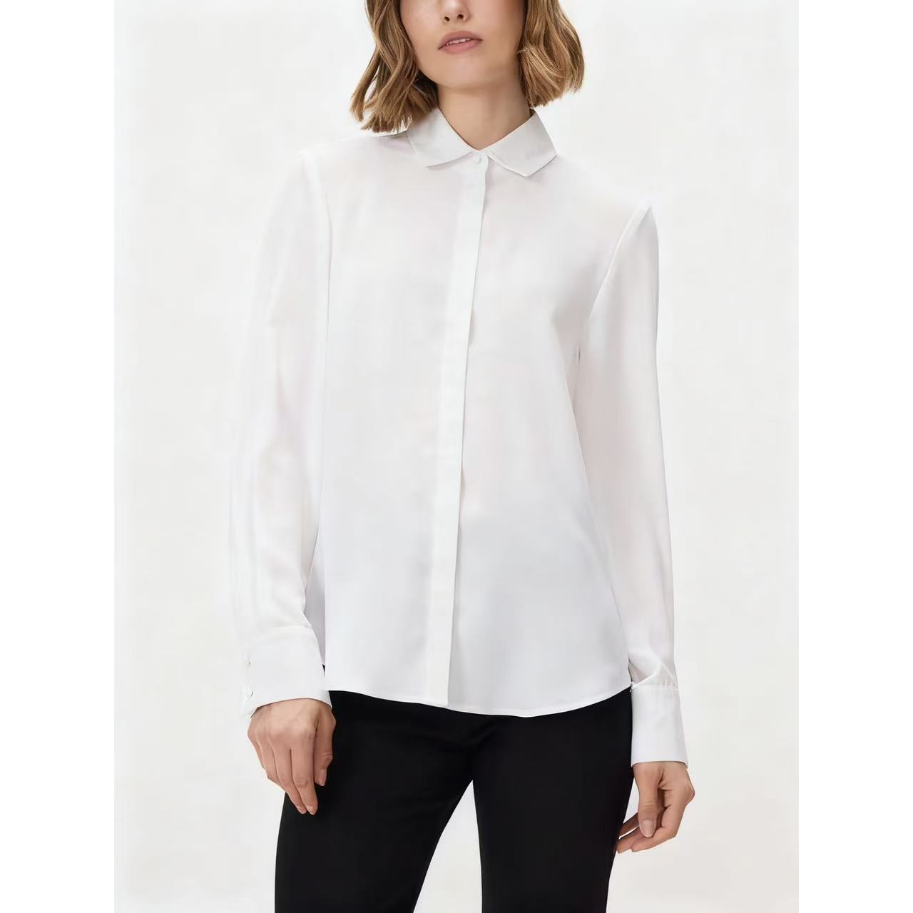 纯色休闲宽松百搭衬衫上衣