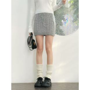 显瘦麻花针织半身短裙 秋冬miu系风小众设计修身 11.29新品 瑞典单