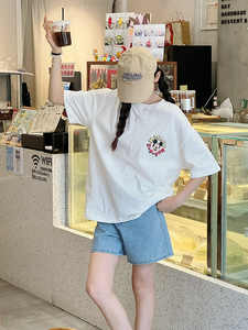 08.17新品 澳洲cott*n 迪士尼联名米奇印花宽松T恤可爱减龄短袖