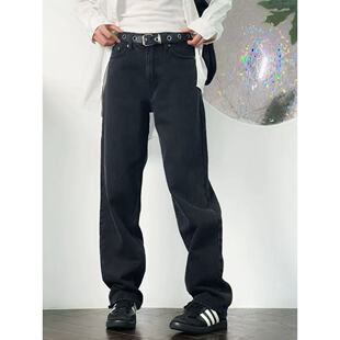 复古休闲通勤百搭宽松高腰阔腿直筒牛仔裤 美式 瑞典单 08.23新品