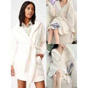 睡袍 秋冬慵懒法兰绒软fufu居家保暖绑带开衫 11.29新品 澳洲BODY