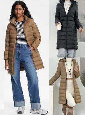 12.17新品 M&S 观网155刀秋冬保暖拉链帽子可拆卸长款轻薄羽绒服