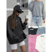 01.17新品 澳洲cot 欧美慵懒风纯色百搭圆领套头宽松卫衣