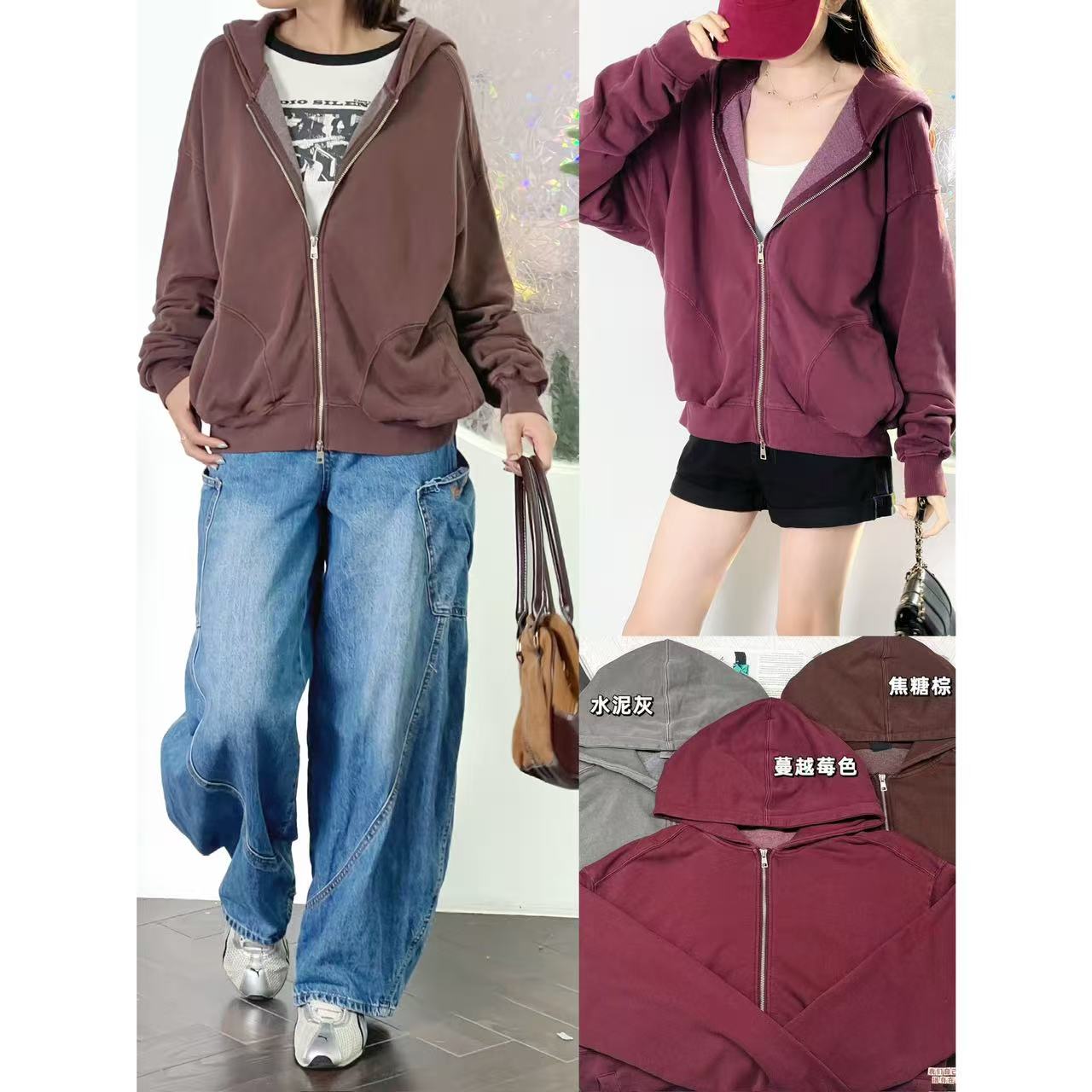 美式套头连帽百搭宽松运动卫衣