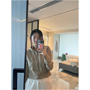 B艾穆 复古拉链连帽短款 Crystal 美式 加绒外套 Hoodie OOhome新品