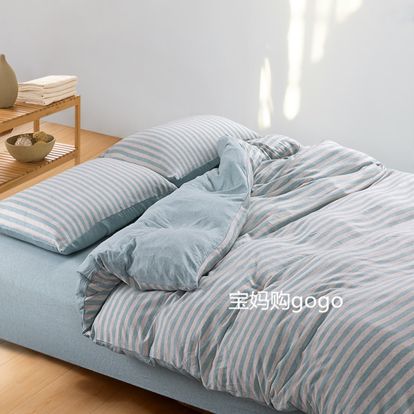 新疆天竺棉条纹四件套全棉针织