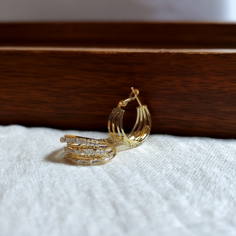 银耳环9999纯银针气质超闪