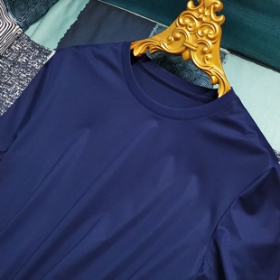 新品 高端真200支双丝光棉t恤男短袖纯色打底衫新疆长绒纯棉大码