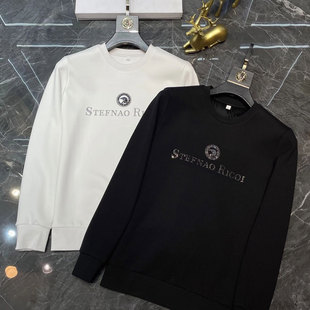 软 太空棉长袖T恤男秋冬圆领无帽卫衣打底衫春秋加绒加厚纯棉上衣