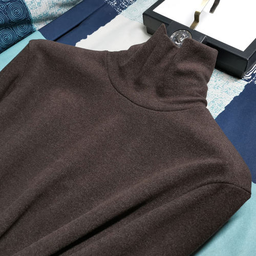 加厚双面发热磨毛澳绒打底衫男