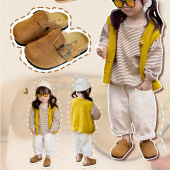 女童韩版 懒人鞋 博肯鞋 宝宝包头凉拖时尚 潮 春夏男童半拖板鞋 亲子鞋