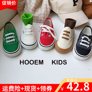 宝宝韩版帆布鞋春夏新款女童休闲一脚蹬板鞋男童单鞋幼儿园室内鞋
