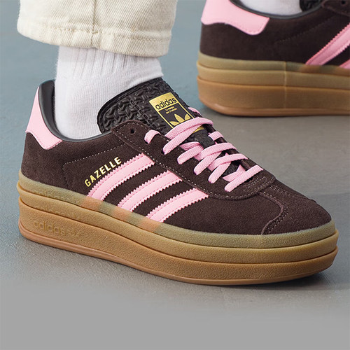 阿迪达斯三叶草女鞋GAZELLE BOLD厚底复古德训鞋T头板鞋 IH6786
