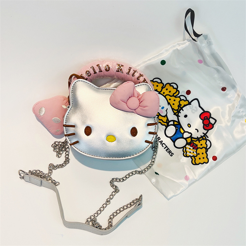 hellokitty哈喽kt凯蒂猫斜挎包迷你手提拎包袋金属链条女生日礼物