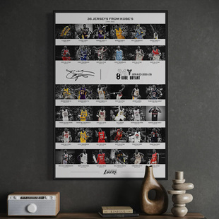 科比海报周边摆件挂画篮球NBA纪念品挂件相框黑曼巴励志装饰画