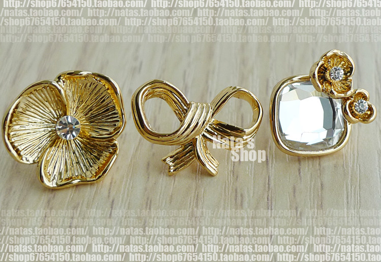 Nata'S独家！ 复古胸针组合 蝴蝶结 三色堇 花宝石