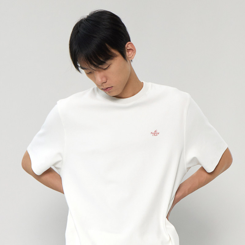 ok center do nothing club 经典白红标tee 软糯质地棉宽松休闲