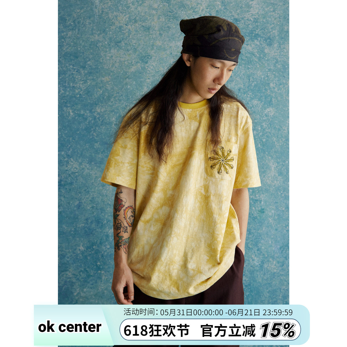 okcenter短袖手绘图案