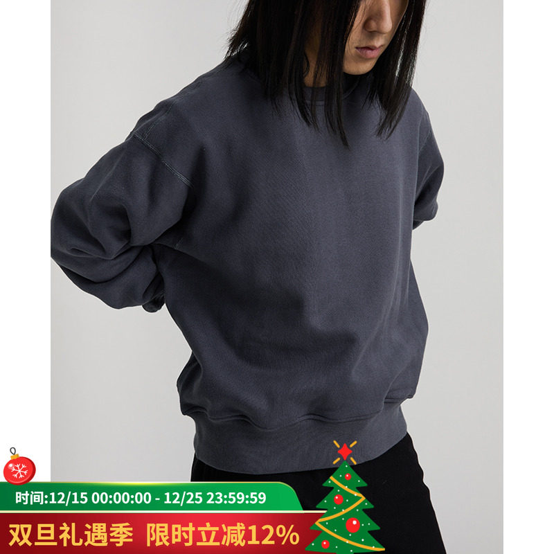 okcente烟灰蓝厚卫衣