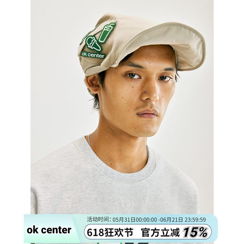 okcenter魔术贴卷边头巾帽