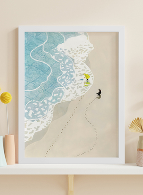 插画沙发背景墙挂画客厅风景卧室电表箱装饰画艺术油画壁画海报