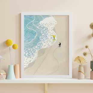 插画沙发背景墙挂画客厅风景卧室电表箱装饰画艺术油画壁画海报