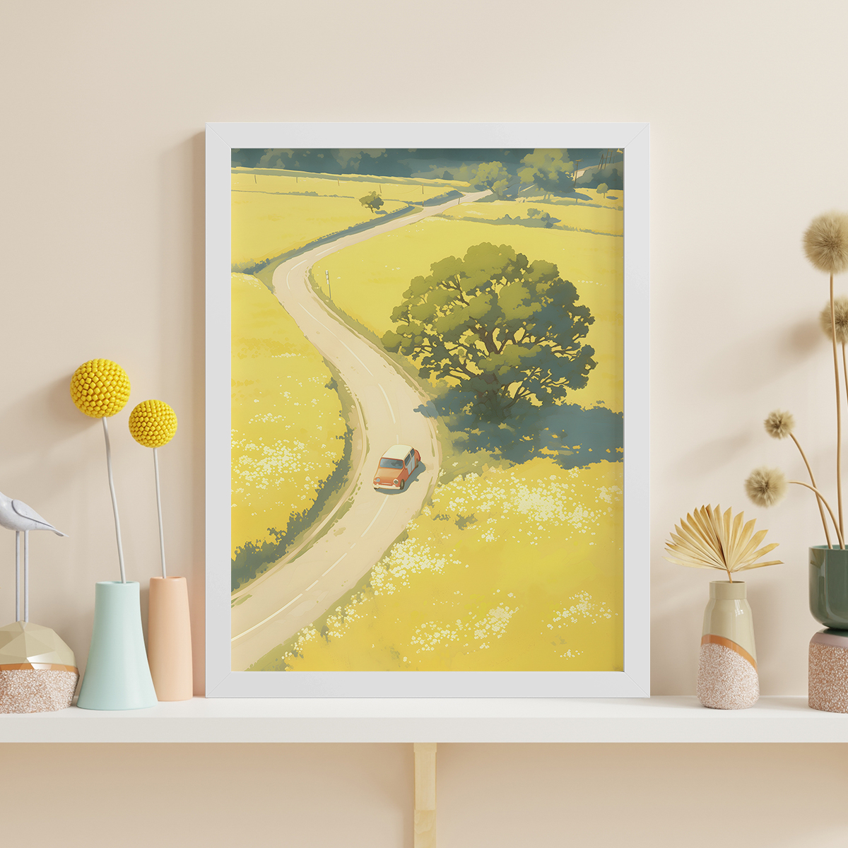 夏日田园客厅卧室沙发风景自然植物装饰画挂画艺术框油画酒店壁画图片