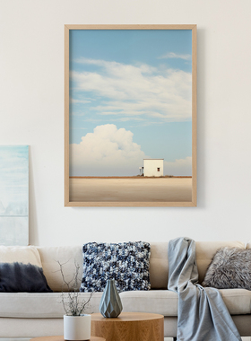 客厅卧室沙发背景墙风景白云蓝天自然天空装饰画挂画艺术油画壁画