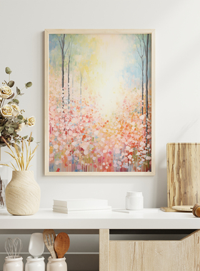 春日斑斓客厅卧室沙发餐厅风景自然植物装饰画挂画艺术框油画壁画