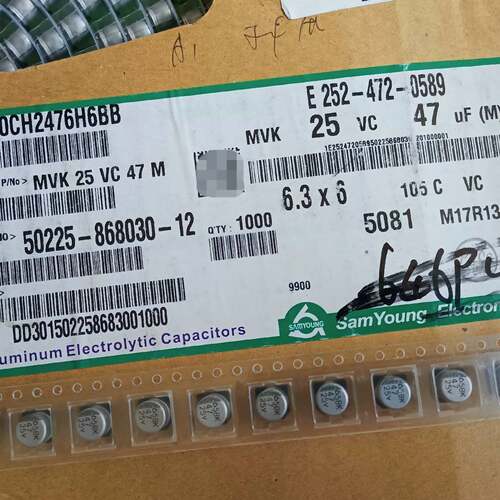 可议价560个 三莹 SAMYOUNG 47UF 25V 贴片铝电