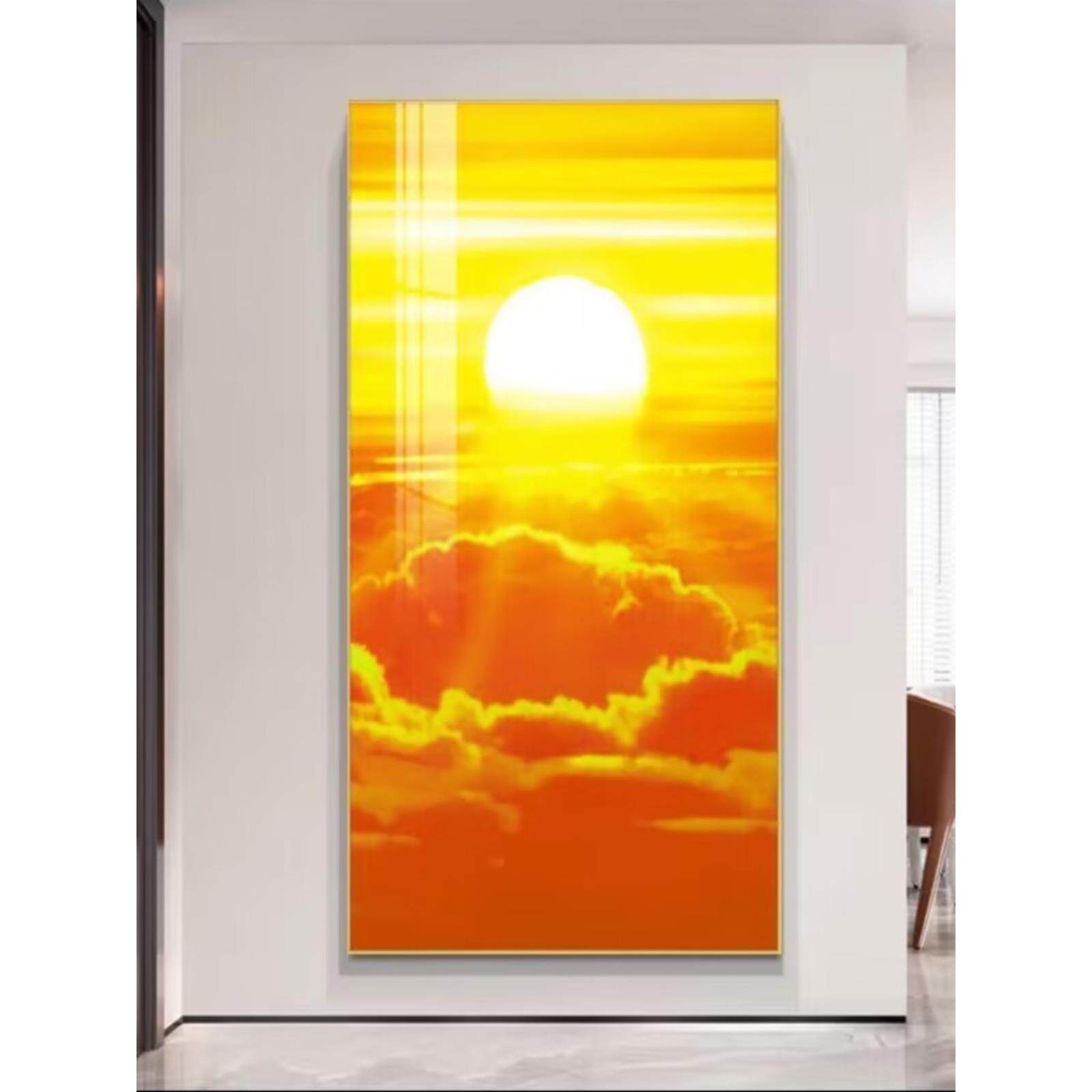 日出东方装饰画入户玄关走廊过道太阳风景挂画旭日东升轻奢墙壁画