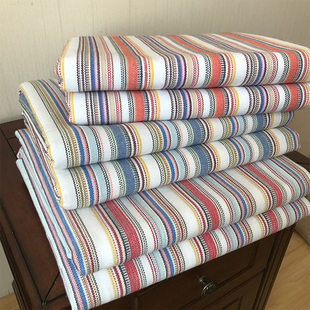 田园 识货者买 纯棉老粗布床单单件亚麻棉麻空调凉席三件套夏季