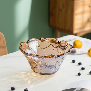 家用餐具大碗组合水晶碗玻璃碗水果沙拉碗泡面碗透明碗甜品碗可爱