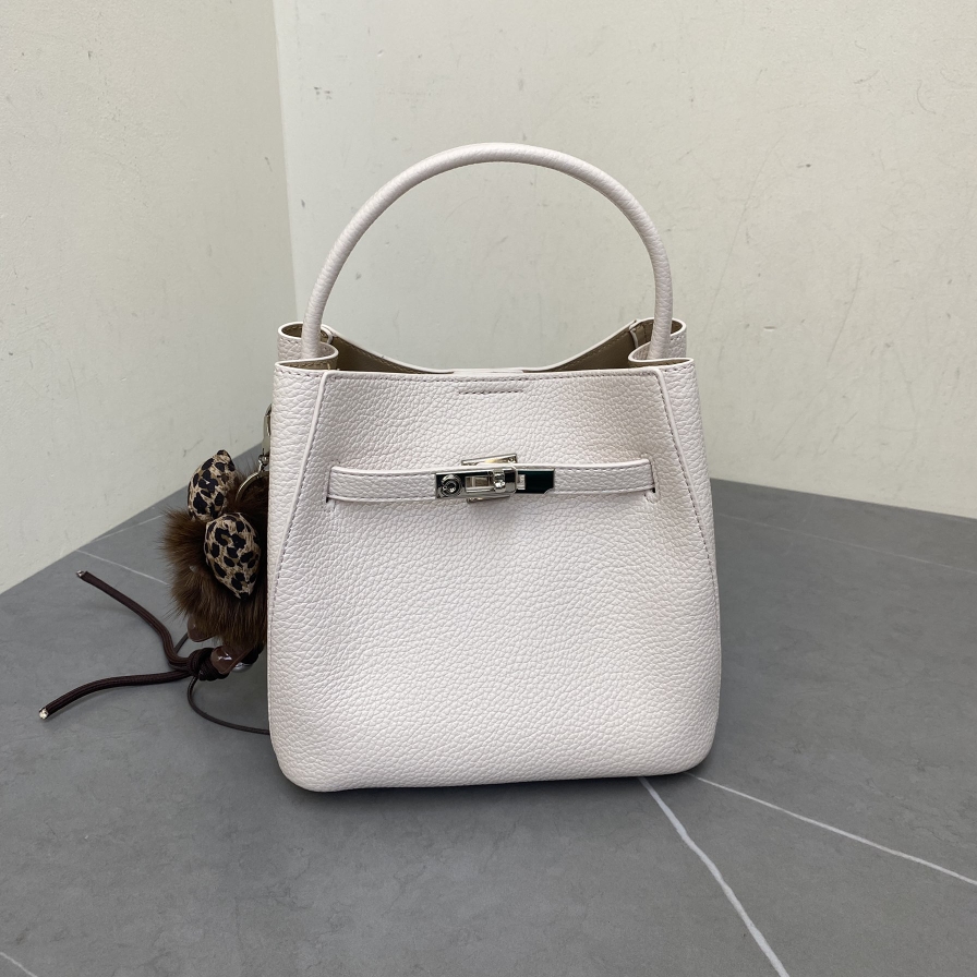 2025新款时尚百搭单肩斜挎包女高级感手提包包水桶包小方包菜篮子