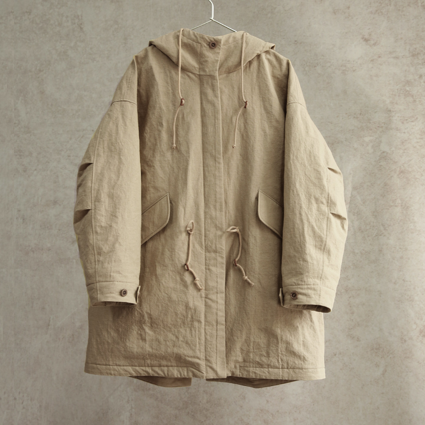 云芝元 新冬款卡其色汉麻棉连帽95白鹅绒中长款羽绒服1807-S,女装/女士精品,羽绒服,淘宝优惠券,粉丝福利购,淘宝优惠卷