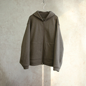 深花咖色牦牛绒抓链针织男款 云芝元 新冬款 绒拉连帽卫衣1001M