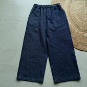 金陵蓝色牛仔松紧腰复古文艺百搭显瘦直筒裤 云芝元 设计师冬款