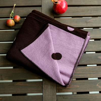 云芝元 德国扬子精纺纯羊毛双面粉波点撞色秋冬保暖拼色围巾0301M