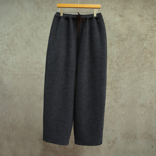 0402M 高级灰羊毛棉半松紧腰复古文艺百搭休闲萝卜裤 云芝元 新冬款
