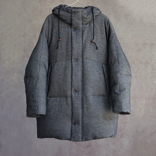 云芝元 冬进口苏文棉牦牛绒黑灰连帽95白鹅绒中长羽绒服1230M