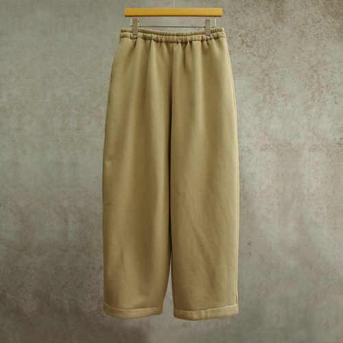 云芝元 设计师新冬款青黄色牦牛绒抓绒针织全松紧腰直筒裤2305-M