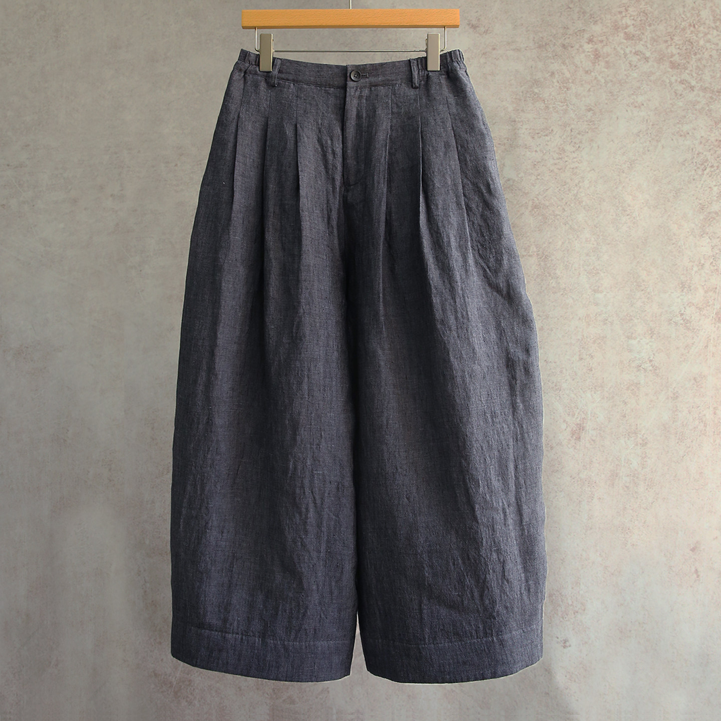 云芝元 新冬款灰色纯汉麻半松紧腰保暖休闲阔版棉裤1401-B