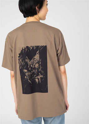 graniph 藤田和日郎 咖色后背漫画小口袋T恤 全棉男女同款 G1-2