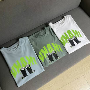 graniph 小熊猫ikaku 纯棉印花短袖T恤 男女同款都是大码 g2-2