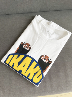 g IKAKU小熊猫印花全棉短袖T恤 男女同款G1-2