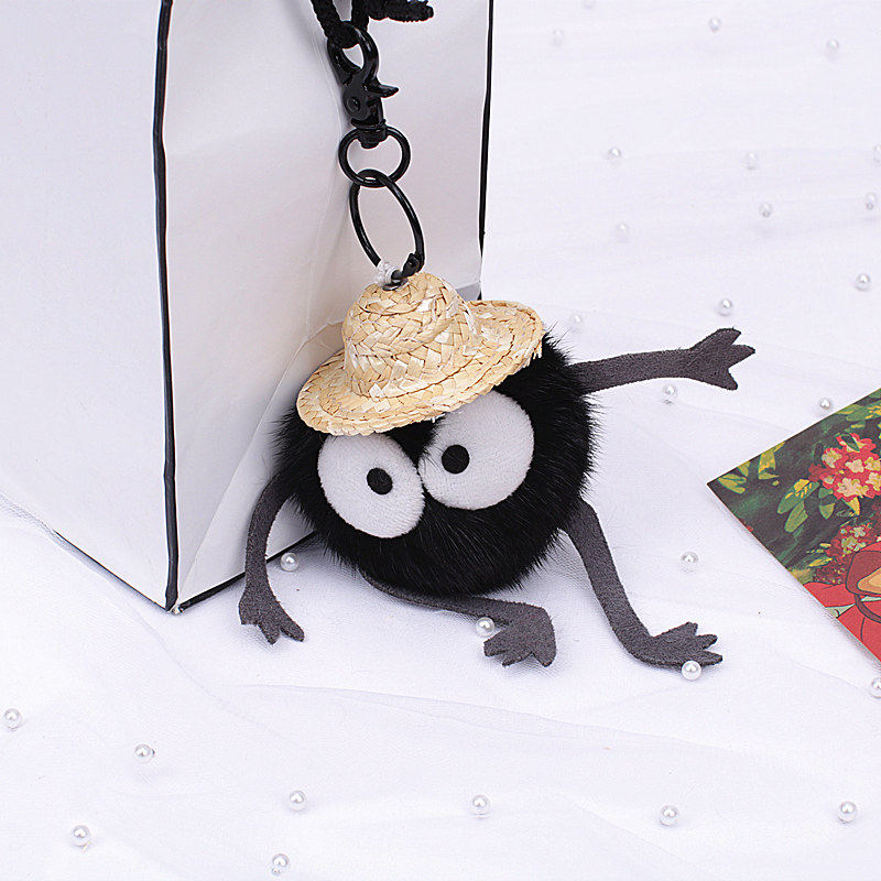 【黑煤球驱霉运】草帽水貂包挂件钥匙扣车饰品玩具礼物黑色节日礼