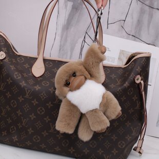 獭兔毛小猴子包挂件可爱风便携款手工钥匙扣节日礼物玩偶毛绒玩具