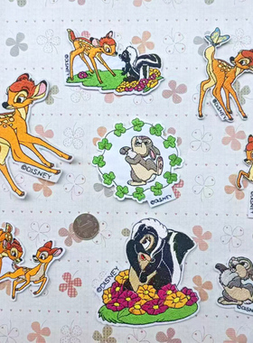 迪士尼布贴补丁贴小鹿斑比衣服裤子卡通贴布绣羽绒服补洞书包装饰