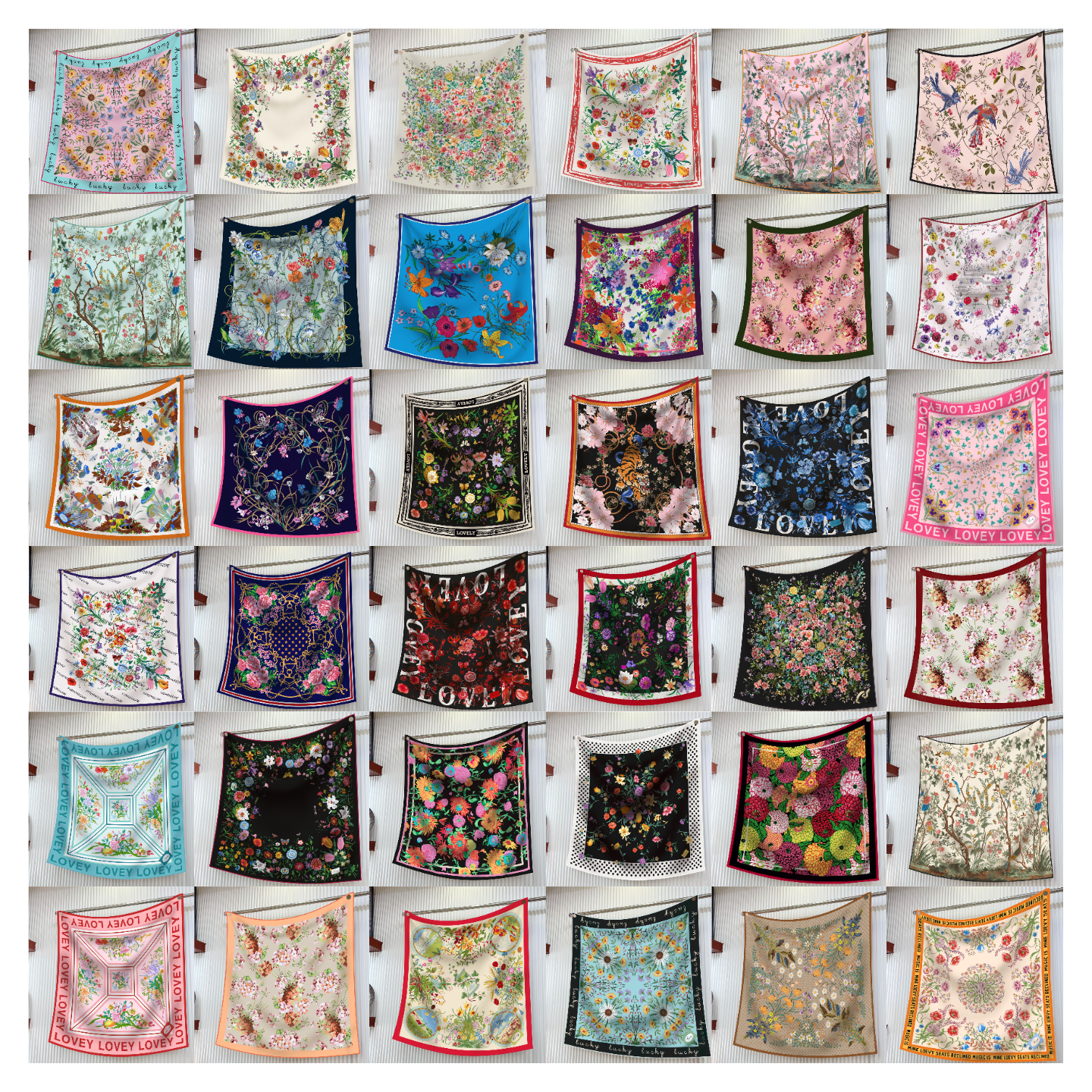 90cm法式女田园仿真丝斜纹大方巾