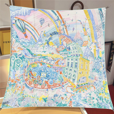 90*90cm欧美斜纹大方巾正方形女